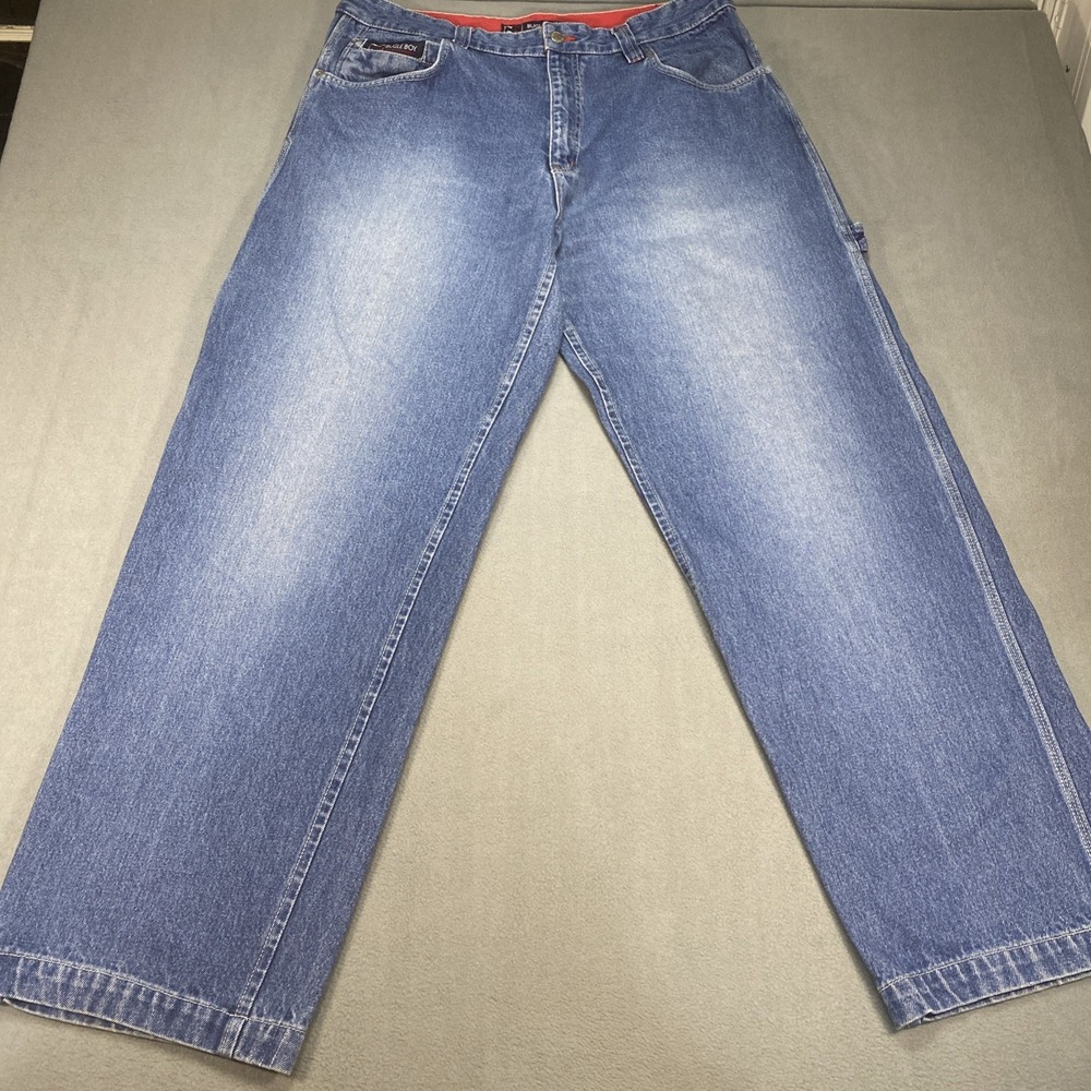 Vintage Bugle Boy Baggy Men's Carpenter Jeans 38x34 Medium Wash Blue Y2K 90s